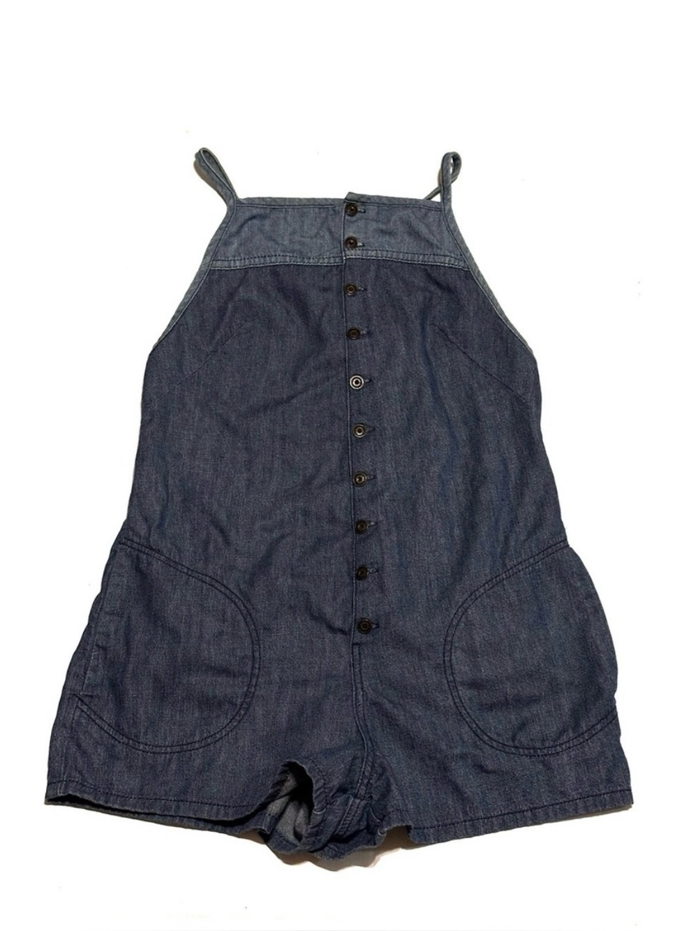 Free People Low Back Denim Romper
